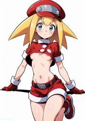 ai_generated blonde_hair mega_man mega_man_legends roll_caskett steak_ai