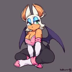 anthro armwear bat breasts female female_only fur gloves green_eyes hdhx ring rouge_the_bat sega sitting sonic_(series) sonic_the_hedgehog_(series) tail white_fur wings