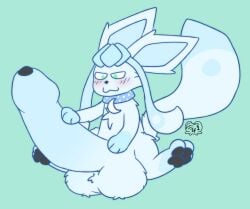 balls big_balls big_penis blush eeveelution erection generation_4_pokemon genitals glaceon hi_res holding_penis huge_balls huge_cock hyper hyper_balls hyper_genitalia hyper_penis isofrieze looking_at_genitalia looking_at_penis male male_only nintendo pawpads paws penis pokemon pokemon_(species) signature simple_background sitting solo tail video_games