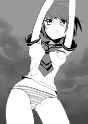 blush breasts chii-k danganronpa danganronpa_ultra_despair_girls embarrassed female_only large_breasts naegi_komaru no_skirt panties straight_hair