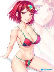 1girls breasts core_crystal etchimune female female_only looking_at_viewer nintendo pyra red_hair short_hair solo xenoblade_(series) xenoblade_chronicles_2