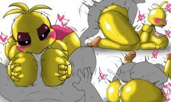 ambiguous_penetration animatronic anthro avian balls big_breasts biped blush bodily_fluids breast_play breast_squeeze breasts cum cum_inside duo ejaculation enigi09 erection featureless_breasts fellatio female five_nights_at_freddy's five_nights_at_freddy's_2 from_behind_position from_front_position genital_fluids genitals glistening glistening_body heart hi_res large_breasts legs_up machine male male/female mating_press non-mammal_breasts open_mouth oral paizuri penetration penile penis robot saliva scottgames sex simple_background sweat titfuck titjob toy_chica_(fnaf) video_games white_background yellow_body