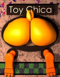 1girls 3d 3d_(artwork) anthro anthropomorphic ass ass_cheeks ass_focus avian big_ass bird character_name chicken dat_ass english_text feet five_nights_at_freddy's furry glory_hole glory_wall huge_ass large_ass orange_feet pussy pussy_lips solo solo_female solo_focus stuck stuck_in_wall tagme tail_feathers text thick_ass toy_chica_(fnaf) yellow_body yellow_skin