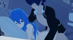 animated blue_hair date_a_live from_behind happy happy_sex himekawa_yoshino itsuka_shido nude_female partially_clothed_male pintanick sex small_ass small_breasts video