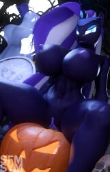 16:9 1girls 3d anthro big_breasts breasts digital_media_(artwork) female female_only food friendship_is_magic fruit furry genitals ghost hasbro hi_res huge_breasts looking_at_viewer my_little_pony my_little_pony_(idw) nightmare_rarity nipples nude penetration plant pumpkin pussy rarity_(mlp) smile solo spirit straight_hair symm tombstone widescreen