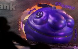 berrygirl_(hastagaspacho) big_breasts blueberry_inflation breasts female pressure_purse spherical_inflation sunken_head sunken_limbs