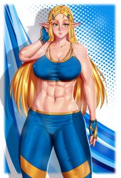 1girls 2022 big_breasts big_thighs blonde_hair breasts breath_of_the_wild erect_nipples erect_nipples_under_clothes female female_only green_eyes huge_thighs light-skinned_female light_skin muscle muscles muscular muscular_female muscular_thighs nintendo nipples pashapencil princess_zelda shiny_ass shiny_breasts shiny_butt shiny_hair shiny_skin solo_female steam steaming_body sweat sweating sweaty_body sweaty_breasts sweaty_butt sweaty_legs the_legend_of_zelda thick_thighs thighs thunder_thighs yellow_hair zelda_(breath_of_the_wild)