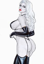 2022 artist_request big_breasts bulging_breasts chaos_comics coffin_comics death_(personification) ed_benes_studio erect_nipples female female_only grim_reaper high_resolution highres lady_death long_hair nipple_bulge nipple_visible_through_clothes queen_of_the_dead white_hair white_skin