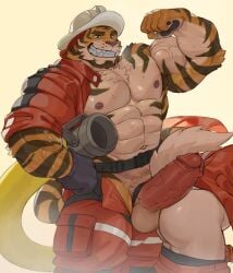 2022 2boys abs absurd_res accessory anthro anthro_on_anthro armor ass balls ballsack barazoku beard beefy beige_countershading belt bent_over biceps big_balls big_dom_small_sub big_muscles big_penis black_stripes body_fur bottomwear bottomwear_down canine clothed clothing cock_ring daddy dominant duo erection eyebrows facial_hair feline felix_(imato) firefighter flexing fluffy_tail foreskin foreskin_folds fur furry gay genitals gloves handwear hard_hat headgear helmet hi_res hose huge_balls huge_cock huge_muscles humanoid_genitalia humanoid_penis imato intact jewelry male male/male male_nipples male_only male_pubic_hair mammal masculine muscles muscular_anthro muscular_male navel obliques open_clothing open_pants open_shirt open_topwear orange_fur pantherine pants pants_down partially_clothed pecs penis penis_accessory penis_jewelry retracted_foreskin scrotum shirt simple_background size_difference smile smooth_fur solo_focus standing sweat teeth testicles thick_penis tiger topwear tuft uncut veiny_penis white_background