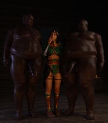 3d abuse big_belly big_penis dark-skinned_male dark_skin diablo diablo_2 dominant domination dungeon gildagriffon interracial interspecies love older_male pov shame sorceress_(diablo) worshipping