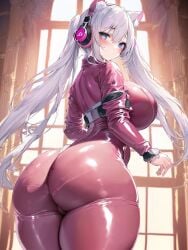 1girls ai_generated alice_(nikke) big_ass big_breasts bubble_ass cat_ears curvaceous curvy_female curvy_figure female female_only goddess_of_victory:_nikke high_resolution highres latex latex_suit looking_at_viewer looking_back nai_diffusion round_ass skin_tight solo stable_diffusion thick thick_ass twintails_(hairstyle) voluptuous voluptuous_female