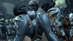 11boys 1girls 3d alien alien_girl breasts double_penetration double_vaginal female female_sangheili gangbang halo_(series) helmet hunter_(halo) lekgolo male odst pussy sangheili sex spartan_(halo) strangersfm thick_ass_monster unggoy