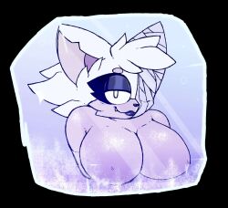 bandages big_breasts breasts chilly_(vancyno) frozen half-closed_eyes ice ice_cube nude original_character rouge_the_bat seductive_look sonic_(series) suggestive_look white_pupils