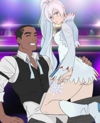 1girls animated ass ass_slap commission dark-skinned_male female flynt_coal music rwby segal03 sound sound_effects video wallace_pires weiss_schnee