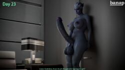 3d 3d_(artwork) alien alien_girl alien_humanoid asari asari_futanari balls ballsack banap big_balls big_penis blender blender_(software) blue_skin breasts comic comic_page dialogue english english_dialogue english_text futa_only futanari huge_balls huge_cock liara_t'soni mass_effect nipples no_nut_november nude nude_futanari penis penis_expansion penis_growth self_upload solo solo_futa tagme text vein veins veiny veiny_penis