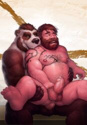 2018 2boys anal anal_sex anthro ass balls ballsack beard belly biceps bite body_fur body_hair brown_fur brown_hair chest_hair deltoids duo erection eye_contact facial_hair feet foreskin gasp gay gay_sex genitals giant_panda green_eyes hairy_balls hairy_belly hairy_legs hairy_male hand_on_leg hand_on_stomach happy_trail hi_res highpups human humanoid_penis intact looking_at_another male male/male male_nipples male_only male_penetrating_male male_pubic_hair mammal manly mature_male musclegut muscular_legs mustache nude_male one_eye_closed partially_retracted_foreskin pecs penis perineum scrotum sex shoulder_bite sitting slightly_chubby smooth_fur tattoo testicles tribal tribal_tattoo triceps uncut ursid vein veiny_penis