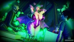 1girls 3boys 3d age_difference alternate_breast_size breasts_bigger_than_head capcom clothed clothed_female clothing darkstalkers demon_girl honey_select huge_breasts imminent_sex krillinresort large_breasts morrigan_aensland succubus table tabletop_game tagme vampire_savior