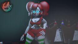 3d 3d_(artwork) baby_(fnafsl) big_breasts circus_baby circus_baby_(fnaf) cleavage clothed clothed_female clown_girl female five_nights_at_freddy's five_nights_at_freddy's:_sister_location fnaf hand_on_hip robot_girl sister_location so87baby solo summer_of_87_baby