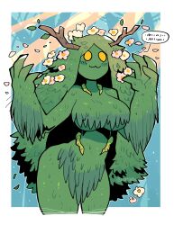 big_breasts crap-man female female_focus green_body huge_breasts milf monster_girl swamp_monster swampy_marsy_(crap-man) underboob