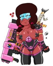 afro bazooka big_breasts big_butt gem gem_(species) oc original_character red_fur ruby_(steven_universe) steven_universe thick_thighs