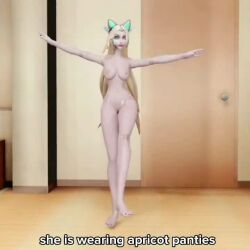 1girls 3d anima_squad_series animated battle_bunny_series battle_cat_jinx blonde_hair breakdancing dancing fap_to_beat female female_only jinx_(league_of_legends) kledor league_of_legends longer_than_30_seconds music nude sound video