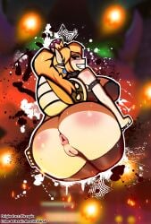 anus ass big_ass big_butt blonde_hair bowsette clothed colored colored_sketch dragon fire horns jhostin38654 mario_(series) monster_girl new_super_mario_bros._u_deluxe pixzapix pointy_ears scales smile tail teeth_showing vagina video_games wet wet_pussy yellow_hair