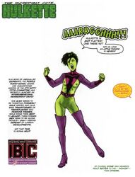 1girls adam_walters breasts_out genderswap genderswap_(mtf) green-skinned_female green_hair green_skin hulk hulk_(series) hulkette itty_bitty_titty_committee marvel open_mouth rule_63 shouting skimpy small_breasts tagme tebra