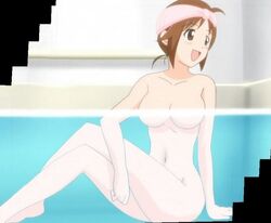 bath hinako issho_ni_training screencap towel water