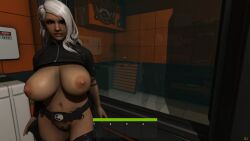 alternate_hair_color alternate_hair_length alternate_hairstyle areola areolae belt big_areola big_nipples black_clothing breasts brown_nipples crop_top female front_view gameplay_mechanics haydee haydee_(game) haydee_2 huge_areolae human indoors kay_davia large_areolae latina latina_female legwear long_hair looking_at_viewer nipples nude orange_wall puffy_nipples robot_girl shaped_pubic_hair standing subtle_pussy tactical_nudity tan_skin thigh_holster thigh_pouch tiles topless upper_body utility_belt white_hair