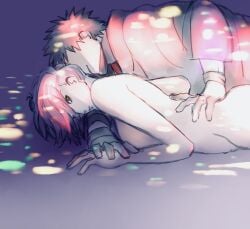 1boy1girl ass breasts clothed_male_nude_female konan labret_piercing lying lying_on_person lying_on_stomach male/female naruto naruto_(series) naruto_shippuden nude shidou2525 short_hair smile straight uchiha_obito