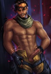 1boy abs apex_legends balls ballsack bara beard big_pecs body_hair boner boy brown_eyes brown_hair cock cum_on_penis dick gay gloves hair hairy hairy_arms hairy_body hairy_chest hard_on human humanoid_penis male male_only manly mirage_(apex_legends) muscles muscular muscular_male nipples no_pubic_hair no_shirt no_underwear pecs penis precum proud_of_his_cock shirtless short_hair smile smirk tan_body tan_skin unzipped_pants vein veiny_muscles veiny_penis veradia yaoi