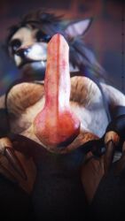 1futa 2022 3d_(artwork) 3dsmax 4k 9:16 absurd_res animal_genitalia animal_penis anthro black_hair black_nose blizzard_entertainment blue_eyes bottomwear breasts brown_body brown_fur canid canine_penis clothing depth_of_field destiney_crawford_(thatworgen) digital_media_(artwork) erection fur futanari genitals gynomorph hair hi_res intersex knot looking_at_viewer mammal penis solo text thatworgen topwear url video_games warcraft watermark were werecanid worgen