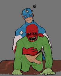 2boys anal captain_america enemies gay hero_on_villain johann_shmidt male male/male male_only marvel marvel_comics multiple_boys red_skull steve_rogers yaoi