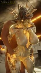 1boy 1girls 3d 9:16 alien alien_girl animated athletic_female breasts ember_(warframe) female from_behind handles human human_on_robot human_penetrating light-skinned_male male niki3d robot robot_girl sex shorter_than_10_seconds sound vertical_video video warframe