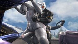 3d alien anal anal_sex animated big_balls big_penis faceless_forefront gay halo halo_(series) hanging_balls no_sound non_human_face raydee rayhuma robot sangheili source_filmmaker stomach_bulge thick_ass_monster thick_thighs video