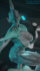 1boy 1boy1girl 1girls 3d 9:16 alien alien_girl animated athletic_female breasts female helmet human human_on_robot human_penetrating light-skinned_male looking_at_viewer male niki3d nyx_(warframe) pov robot robot_girl sex shorter_than_30_seconds sound vertical_video video warframe