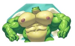 abs biceps bust frog furry guzreuef male_only muscle muscles muscular_male nipples pecs solo wings