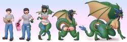 ass_expansion breast_expansion dragon_girl eye_color_change female flybeeth gender_transformation hair_color_change hair_growth huge_ass huge_breasts human_to_anthro mtf_transformation nipples skin_color_change species_transformation thick_thighs thigh_expansion transformation transformation_sequence wide_hips