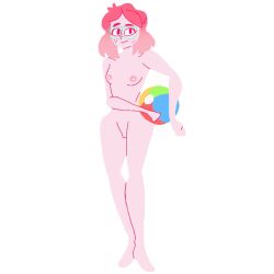 beach_ball freckles freckles_on_face glasses jamierightmeow nude pink_hair pink_skin squirrellewds tagme youtube youtuber