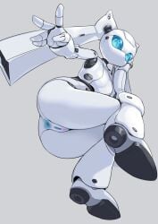 anus ass big_butt blue_anus blue_eyes blue_pussy censored disney drossel_von_flugel female fireball_(disney) fireball_(series) genitals hi_res humanoid looking_at_viewer low-angle_view machine metal pochincoff presenting pussy robot robot_humanoid solo thick_thighs white_body wide_hips