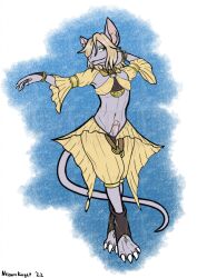 anthro burmecian cainen_(shagsterp) cleyran_maiden clothed clothing crossdressing dancing femboy final_fantasy final_fantasy_ix genitals girly hi_res looking_at_viewer male mammal murid murine nezumiknight penis rat rodent seductive solo square_enix video_games