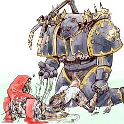 2boys adeptus_astartes adeptus_mechanicus anal_sex armor cyborg dismemberment gay gore humor imperium_of_man robot rubbishmagpie space_marine techpriest warhammer_(franchise) warhammer_40k