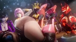 3d 3d_(artwork) apple ass awoken bent_over bent_over_table big_ass big_breasts breasts bungie bunter_(hunter) destiny_(game) destiny_(video_game) destiny_2 exo fireball_(warlock) food glowing guardian_(destiny) helmet hunter_(destiny) sonicfreak sonikku_(sonicfreak) thanksgiving warlock_(destiny)