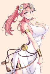 1girls absurdres alternate_costume artist_name bare_shoulders bracelet breasts cleavage cosplay dress female female_only fire_emblem fire_emblem:_three_houses fire_emblem_awakening fire_emblem_heroes flower gumroad_reward_available hair_flower hair_ornament highres hilda_valentine_goneril jarckius jewelry large_breasts lucina_(fire_emblem)_(cosplay) milf nintendo paid_reward_available pink_eyes pink_hair side_slit sleeveless sleeveless_dress solo twintails white_dress woman