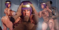 1girls 3d big_breasts breasts facefuck fat fellatio female hex3d menat purple_hair shower street_fighter tagme ugly ugly_bastard ugly_man venus_body