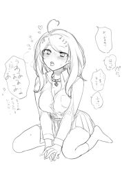 akamatsu_kaede breasts cleavage collar danganronpa danganronpa_v3 female_only large_breasts no_bra straight_hair zang_li