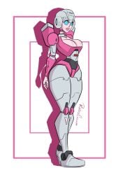 1girls alien alien_girl arcee arcee_(g1) blue_eyes boobs breasts curvaceous curvy curvy_body curvy_female curvy_figure female female_only medium_breasts panties pink_lips pink_lipstick pink_panties robocream robot robot_girl robot_humanoid solo solo_female thick_thighs tits transformers