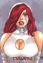 1girls chris_foulkes cry_for_dawn curvaceous curvy curvy_body curvy_female curvy_figure dawn_(comics) female female female_only hourglass_figure light-skinned_female light_skin red_hair sirius_entertainment solo solo_female tagme voluptuous