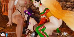 1girls 3futas all_fours anal areolae ass balls bellona_(smite) black_hair blowjob blue_eyes blue_hair breasts celtic_mythology chinese_clothes chinese_mythology clothed clothed_sex da_ji_(smite) deity double_anal faceless faceless_character faceless_futanari fat_ass fellatio fox_girl fox_tail futanari gangbang goddess green_eyes green_hair hair_bun hair_ornament honey_select huge_ass huge_breasts jewelry large_ass large_penis lipstick long_hair looking_at_viewer multicolored_hair nipples orange_eyes penis rape roman_mythology sex short_hair smite tan-skinned_futanari tan_skin terra_(smite) testicles the_morrigan_(smite) theobscureone tiara triple_penetration veiny_penis