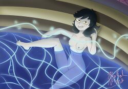 1girls black_eyes black_hair crashicbros12 destripando_la_historia freckles goth_girl grey_skin inviting large_hips medium_ass medium_breasts norse_mythology nude nude_female pool short_hair smiling_at_viewer thick_thighs thin_waist verdandi_(destripando_la_historia)